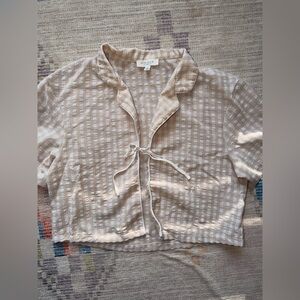 Kirious Los Angeles Beige Checkered Women's Top